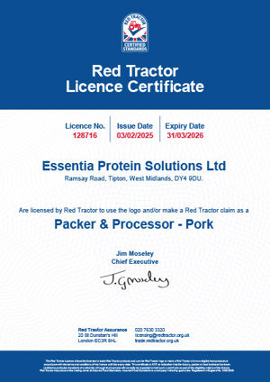 Red Tractor Certificate 2025
